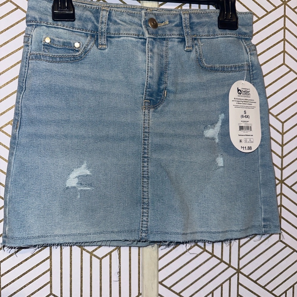 Girls Light Wash Denim Skirt - Size 6-6x